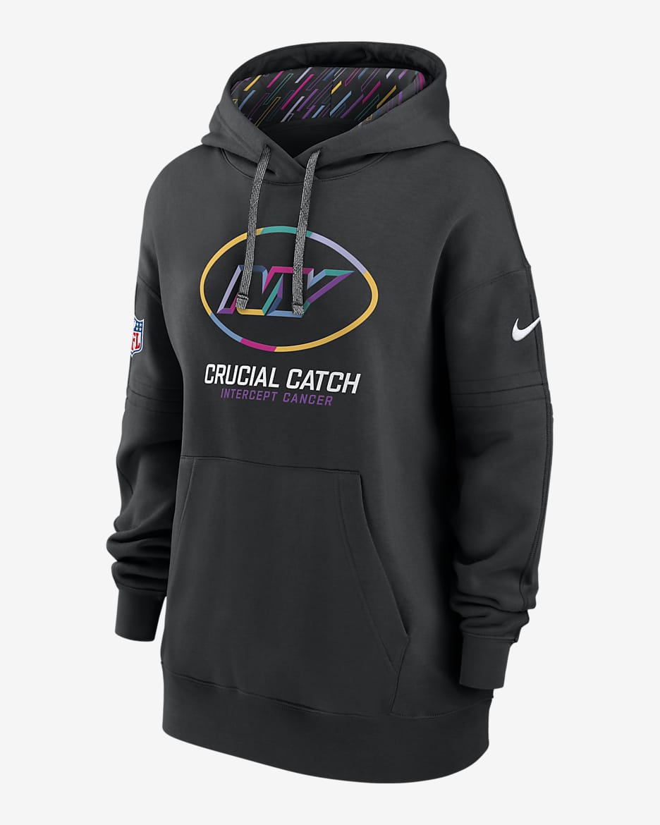 New York Jets Crucial Catch Club Women s Nike NFL Pullover Hoodie. Nike